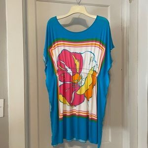 Lilly Pulitzer tunic/dress in turquoise with flower. Size S/M.